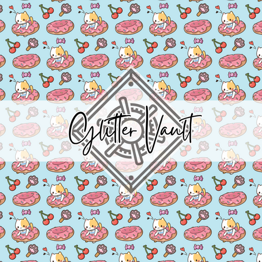 #7078 - Doughnut Kitty Vinyl Print - Large