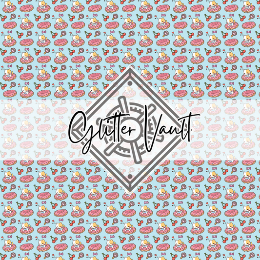 #7079 - Doughnut Kitty Vinyl Print - Small