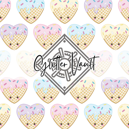 #7089 - Ice Cream Hearts Vinyl Print