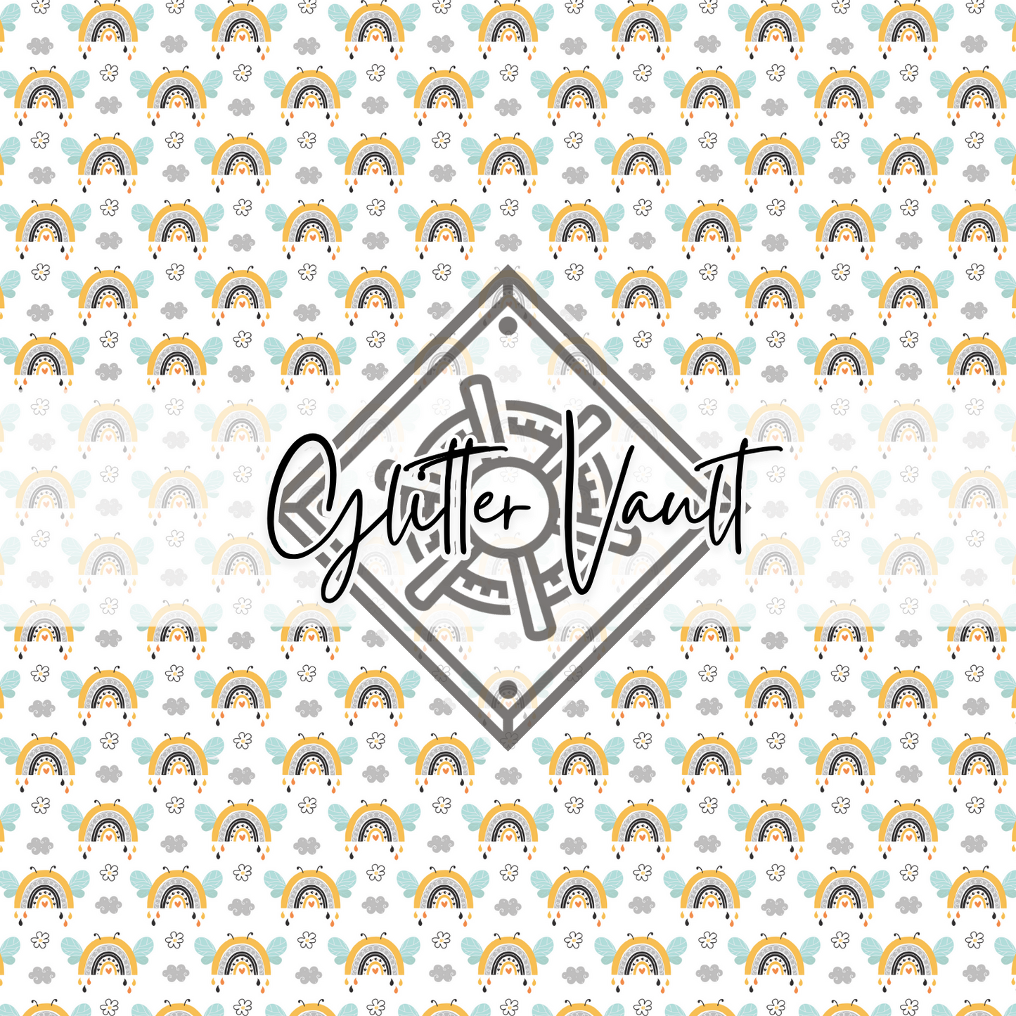 #7105 - Rainbow Bee Vinyl Print - Small