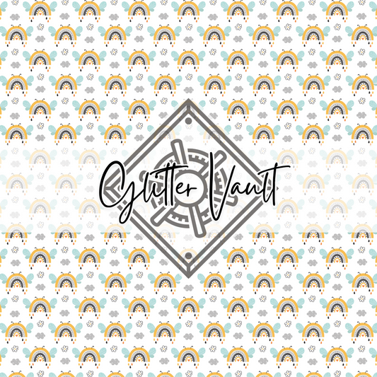 #7105 - Rainbow Bee Vinyl Print - Small