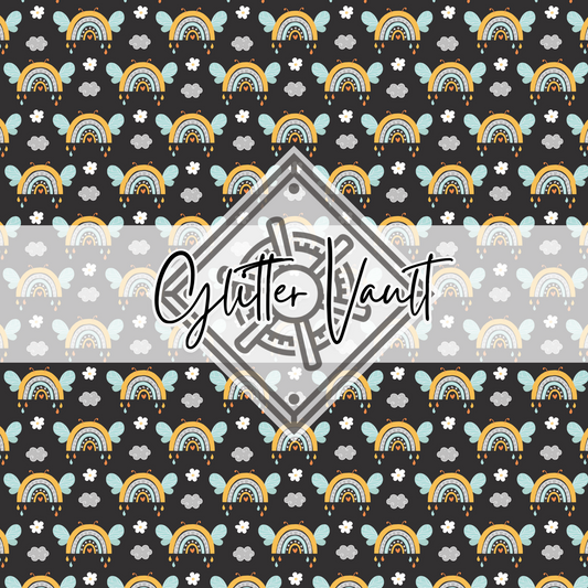 #7107 - Rainbow Bee Vinyl Print