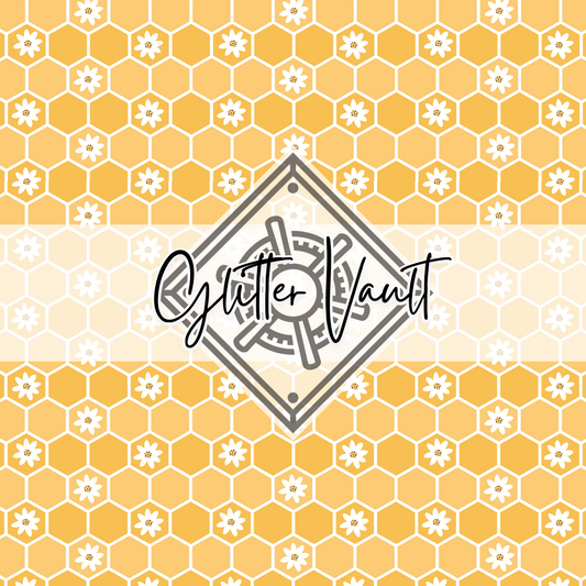 #7148 - Honeycomb Daisy Vinyl Print