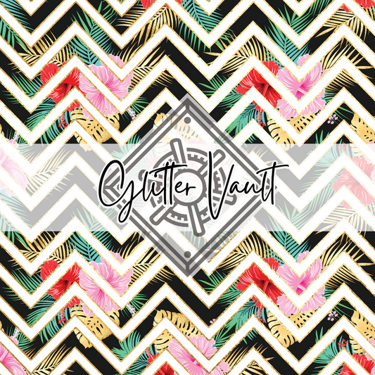 #7160 - Chevron Tropical Vinyl Print